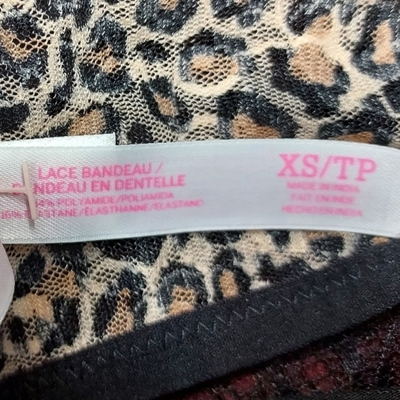 Victoria secret pink strapless bandeau animal print XS/TP NWOT - Picture 8 of 12